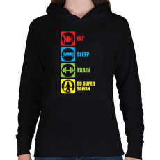 PRINTFASHION Go super saiyan - Női kapucnis pulóver - Fekete