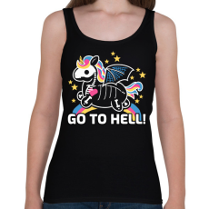 PRINTFASHION Go to hell unikornis - Női atléta - Fekete