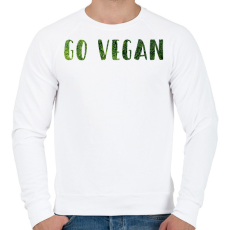 PRINTFASHION Go vegan - Férfi pulóver - Fehér