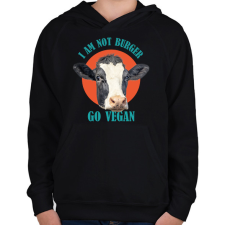 PRINTFASHION Go vegan - Gyerek kapucnis pulóver - Fekete gyerek pulóver, kardigán