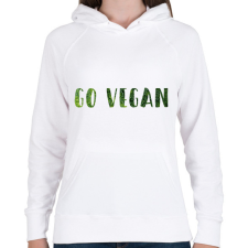 PRINTFASHION Go vegan - Női kapucnis pulóver - Fehér női pulóver, kardigán
