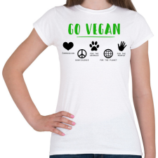 PRINTFASHION Go vegan - Női póló - Fehér női póló