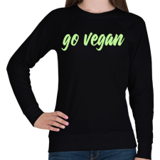 PRINTFASHION Go vegan - Női pulóver - Fekete női pulóver, kardigán