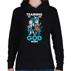 PRINTFASHION GOD MODE - Női kapucnis pulóver - Fekete