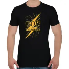 PRINTFASHION God of thunder - a mennydörgés istene - Férfi póló - Fekete férfi póló