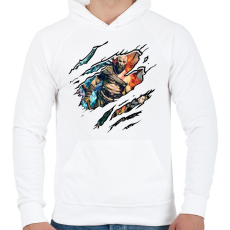 PRINTFASHION God Of War - Férfi kapucnis pulóver - Fehér