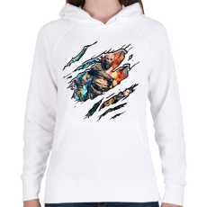 PRINTFASHION God Of War - Női kapucnis pulóver - Fehér