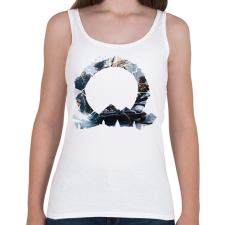 PRINTFASHION God of War - Ragnarok - Atreus, Kratos, Freya - Női atléta - Fehér női trikó