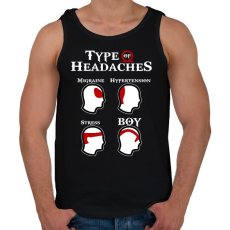 PRINTFASHION God of War - Types of Headaches - Férfi atléta - Fekete