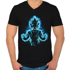 PRINTFASHION God Vegeta - Férfi V-nyakú póló - Fekete