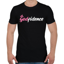 PRINTFASHION Godfidence - Férfi póló - Fekete férfi póló