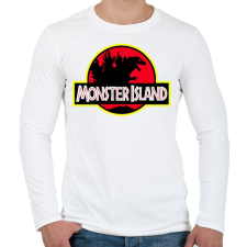 PRINTFASHION Godzilla - Férfi hosszú ujjú póló - Fehér férfi póló
