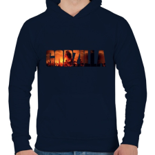 PRINTFASHION Godzilla - Férfi kapucnis pulóver - Sötétkék férfi pulóver, kardigán
