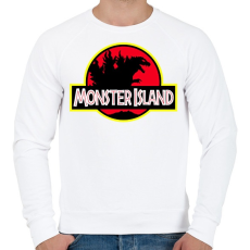 PRINTFASHION Godzilla - Férfi pulóver - Fehér