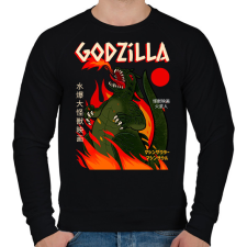 PRINTFASHION godzilla - Férfi pulóver - Fekete férfi pulóver, kardigán