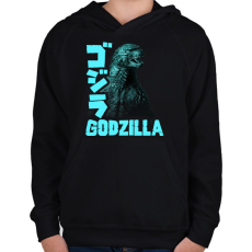 PRINTFASHION Godzilla - Gyerek kapucnis pulóver - Fekete