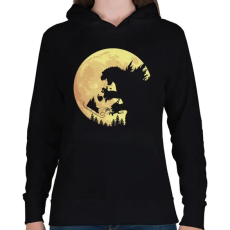 PRINTFASHION Godzilla karácsonya - Női kapucnis pulóver - Fekete
