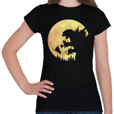 PRINTFASHION Godzilla karácsonya - Női póló - Fekete