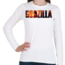 PRINTFASHION Godzilla - Női hosszú ujjú póló - Fehér női póló
