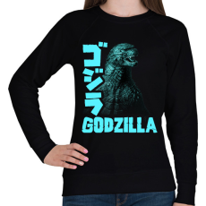 PRINTFASHION Godzilla - Női pulóver - Fekete