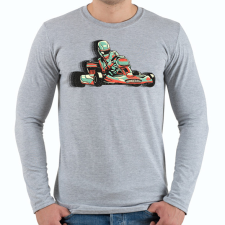 PRINTFASHION Gokart - Férfi hosszú ujjú póló - Sport szürke férfi póló