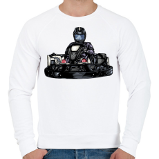 PRINTFASHION Gokart  - Férfi pulóver - Fehér