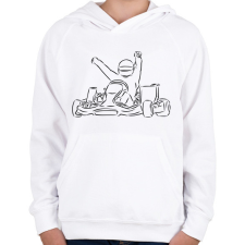 PRINTFASHION gokart - Gyerek kapucnis pulóver - Fehér gyerek pulóver, kardigán