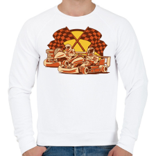 PRINTFASHION Gokartozás - Férfi pulóver - Fehér férfi pulóver, kardigán