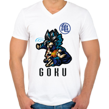 PRINTFASHION goku 2021 - Férfi V-nyakú póló - Fehér férfi póló