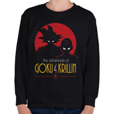 PRINTFASHION Goku és Krillin - Gyerek pulóver - Fekete gyerek pulóver, kardigán