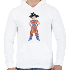 PRINTFASHION Goku - Férfi kapucnis pulóver - Fehér férfi pulóver, kardigán