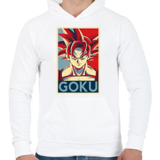 PRINTFASHION Goku - Férfi kapucnis pulóver - Fehér
