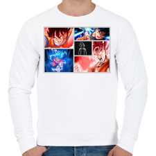 PRINTFASHION GOKU forever - Férfi pulóver - Fehér férfi pulóver, kardigán