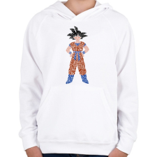 PRINTFASHION Goku - Gyerek kapucnis pulóver - Fehér gyerek pulóver, kardigán