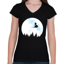 PRINTFASHION Goku holdfényben - Női V-nyakú póló - Fekete női póló