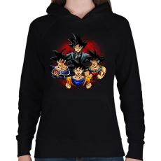 PRINTFASHION Goku - Női kapucnis pulóver - Fekete
