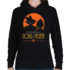 PRINTFASHION GOKU / VEGETA - Női kapucnis pulóver - Fekete
