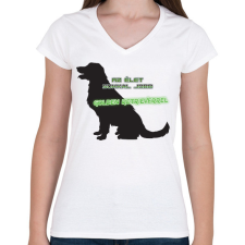 PRINTFASHION Golden retriever - Női V-nyakú póló - Fehér női póló