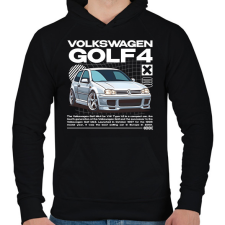 PRINTFASHION Golf 4 streetwear - Férfi kapucnis pulóver - Fekete férfi pulóver, kardigán