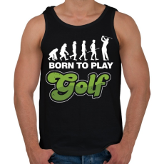 PRINTFASHION Golf evolúció - Férfi atléta - Fekete