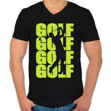 PRINTFASHION Golf Golf Golf - Férfi V-nyakú póló - Fekete