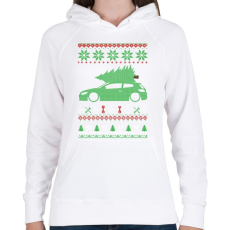 PRINTFASHION Golf Xmas - Női kapucnis pulóver - Fehér