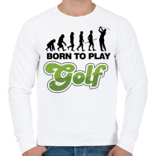 PRINTFASHION Golfozás evolúció - Férfi pulóver - Fehér férfi pulóver, kardigán