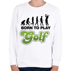 PRINTFASHION Golfozás evolúció - Gyerek pulóver - Fehér