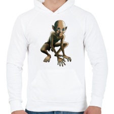 PRINTFASHION Gollum - Férfi kapucnis pulóver - Fehér férfi pulóver, kardigán