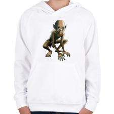 PRINTFASHION Gollum - Gyerek kapucnis pulóver - Fehér gyerek pulóver, kardigán