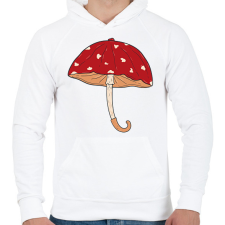 PRINTFASHION Gomba esernyő - Férfi kapucnis pulóver - Fehér férfi pulóver, kardigán