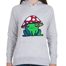 PRINTFASHION gomba kalapos béka - Női kapucnis pulóver - Sport szürke női pulóver, kardigán