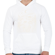 PRINTFASHION Gombák - Férfi kapucnis pulóver - Fehér