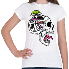 PRINTFASHION Gombás koponya - Női póló - Fehér